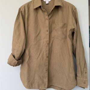 Athleta Retreat Linen women’s button long sleeve shirt | size Small